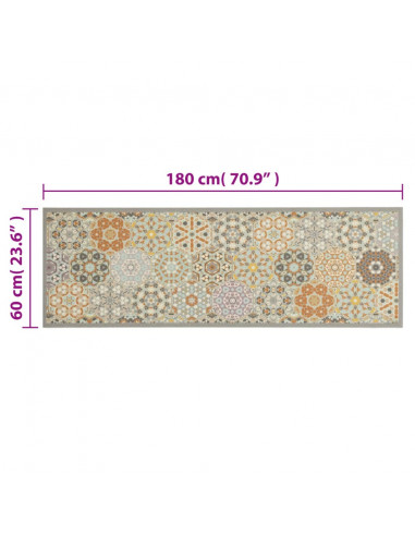 Tappeto da Cucina Lavabile Pastello Esagono 60x180 cm Velluto