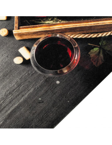 Tappeto da Cucina Lavabile Bottiglia Vino 60x300 cm in Velluto
