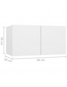 Set Mobili Porta TV 10 pz Bianco in Legno Multistrato 2