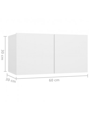 Set Mobili Porta TV 10 pz Bianco in Legno Multistrato