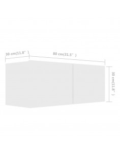 Set Mobili Porta TV 2 pz Bianco in Legno Multistrato 2