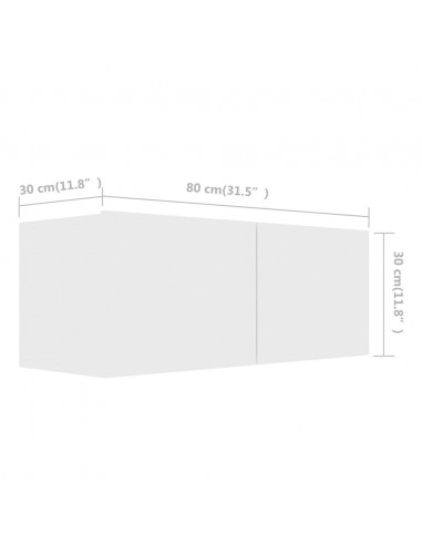 Set Mobili Porta TV 2 pz Bianco in Legno Multistrato