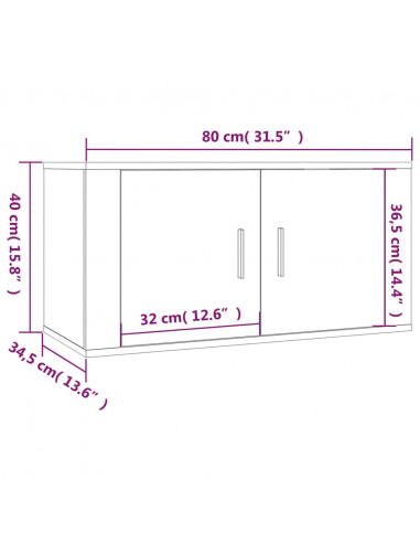 Set Mobili Porta TV 2 pz Grigio Sonoma in Legno Multistrato