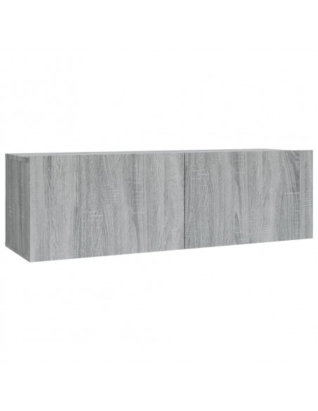 Set Mobili Porta TV 2 pz Grigio Sonoma in Legno Multistrato