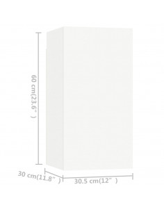 Set Mobili Porta TV 4 pz Bianco in Legno Multistrato 2