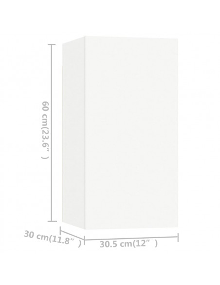 Set Mobili Porta TV 4 pz Bianco in Legno Multistrato