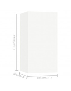 Set Mobili Porta TV 4 pz Bianco in Legno Multistrato 2