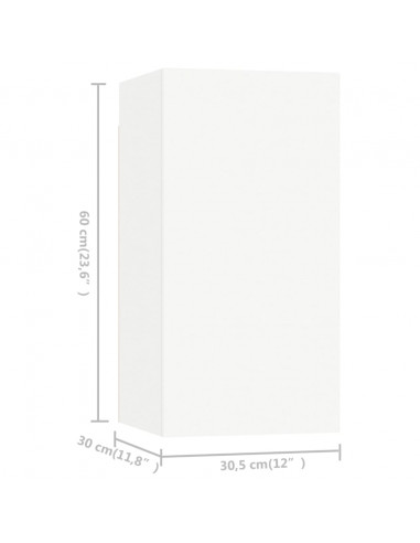 Set Mobili Porta TV 4 pz Bianco in Legno Multistrato