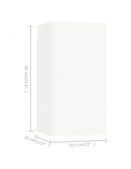 Set Mobili Porta TV 4 pz Bianco in Legno Multistrato