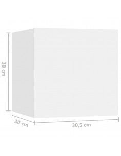 Set Mobili Porta TV 4 pz Bianco in Legno Multistrato 2