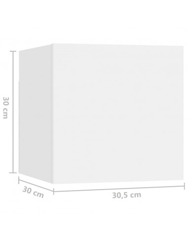 Set Mobili Porta TV 4 pz Bianco in Legno Multistrato