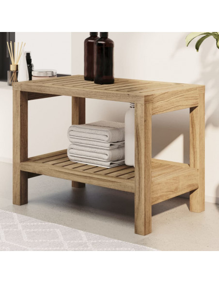 Tavolino da Bagno 60x30x45 cm in Legno Massello di Teak