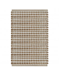 Set Tappeti in Iuta Intrecciati a Mano Naturale e Bianco 2