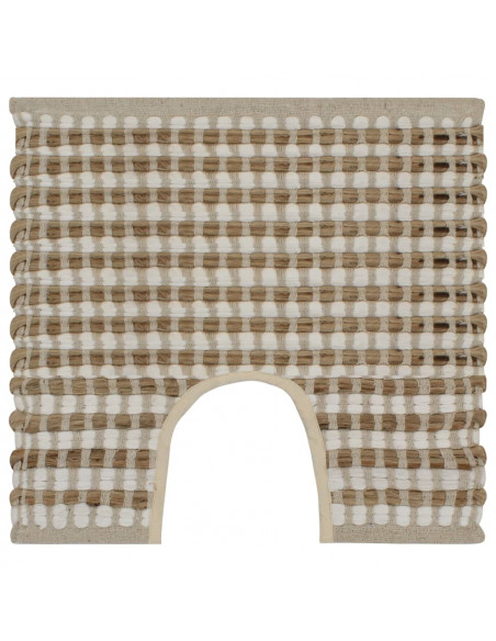 Set Tappeti in Iuta Intrecciati a Mano Naturale e Bianco