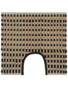 Set Tappeti in Iuta Intrecciati a Mano Naturale e Nero 2