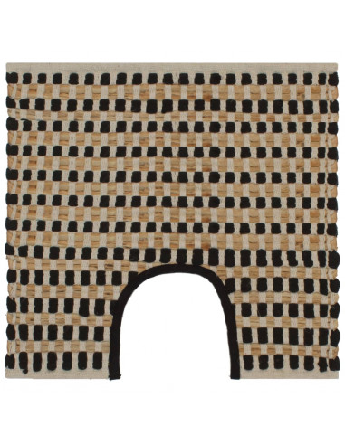 Set Tappeti in Iuta Intrecciati a Mano Naturale e Nero