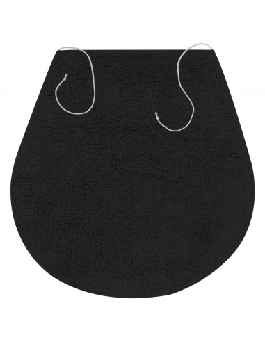 Set Tappetini per Bagno 3 pz in Tessuto Antracite