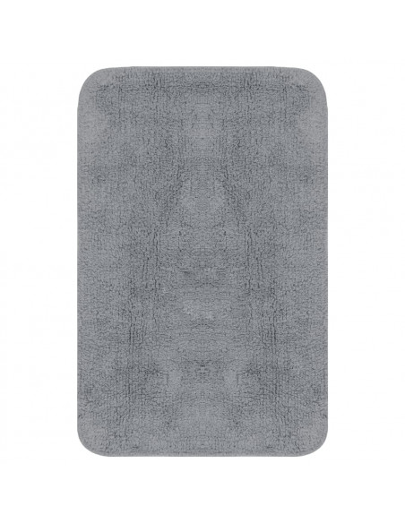 Set Tappetini per Bagno 3 pz in Tessuto Grigio