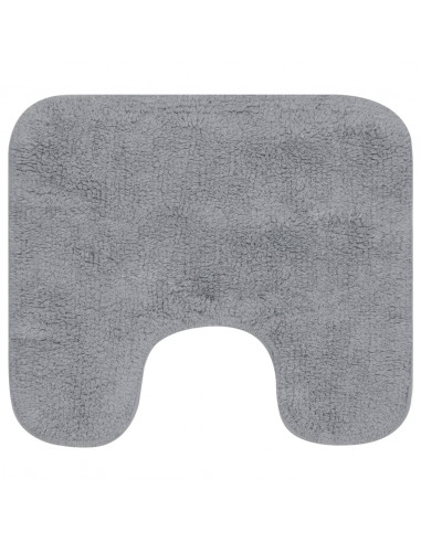 Set Tappetini per Bagno 3 pz in Tessuto Grigio