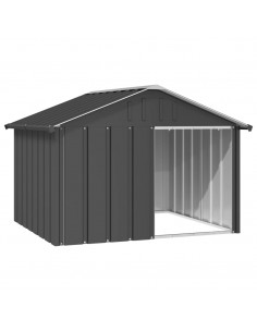 Casetta per Cani Antracite 116,5x103x81,5 cm Acciaio Zincato 2