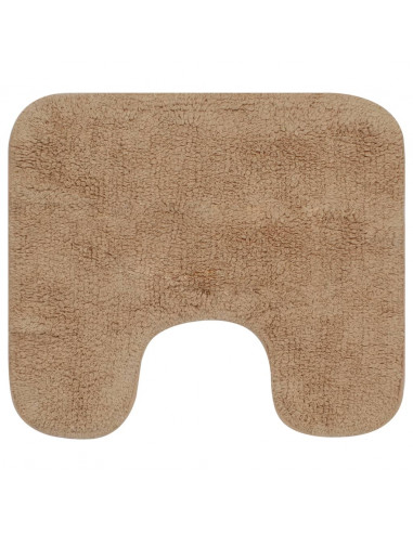 Set Tappetini per Bagno 3 pz in Tessuto Beige