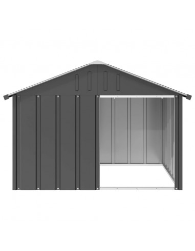 Casetta per Cani Antracite 116,5x103x81,5 cm Acciaio Zincato