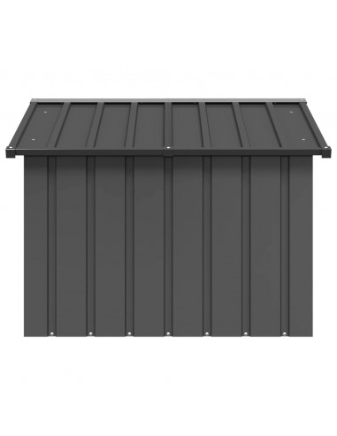 Casetta per Cani Antracite 116,5x103x81,5 cm Acciaio Zincato