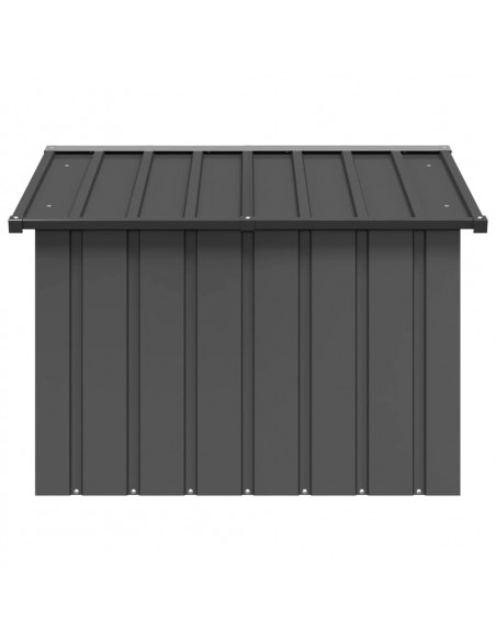 Casetta per Cani Antracite 116,5x103x81,5 cm Acciaio Zincato