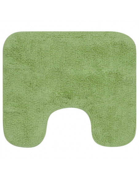 Set Tappetini per Bagno 3 pz in Tessuto Verde