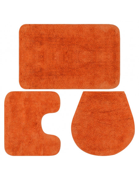 Set Tappetini per Bagno 3 pz in Tessuto Arancione
