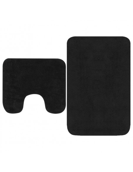 Set Tappetini per Bagno 2 pz in Tessuto Antracite