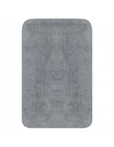 Set Tappetini per Bagno 2 pz in Tessuto Grigio