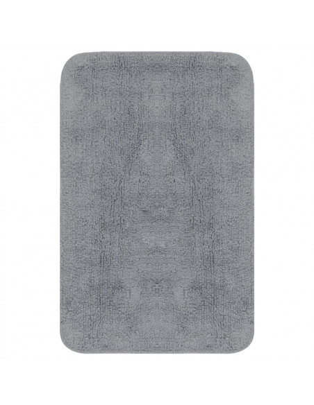Set Tappetini per Bagno 2 pz in Tessuto Grigio
