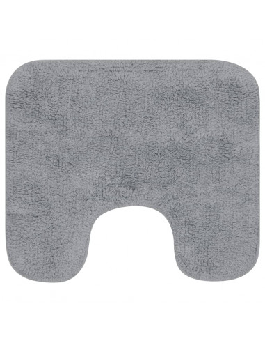 Set Tappetini per Bagno 2 pz in Tessuto Grigio