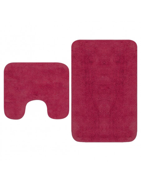 Set Tappetini per Bagno 2 pz in Tessuto Fucsia