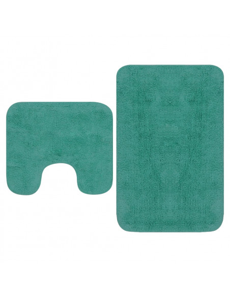 Set Tappetini per Bagno 2 pz in Tessuto Turchese