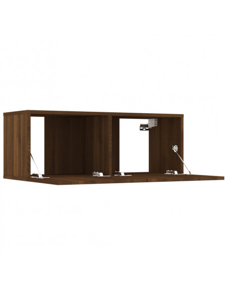 Set Mobili Porta TV 8pz Rovere Marrone in Legno Multistrato
