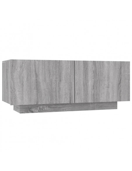Set Mobili TV 2 pz con Luci LED Grigio Sonoma Legno Multistrato