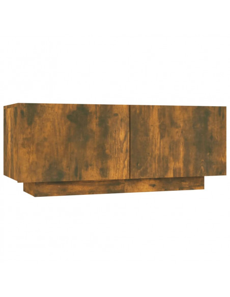 Set Mobili TV 2pz con Luci LED Rovere Fumo in Legno Multistrato