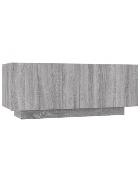 Set Mobili TV 3 pz con Luci LED Grigio Sonoma Legno Multistrato