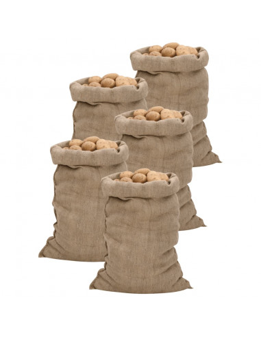Sacchi di Iuta 5pz 60x105 cm 100% Iuta 340 gsm
