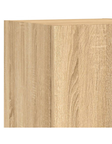 Set Mobili TV a Muro 7 pz con Luci LED Rovere Sonoma