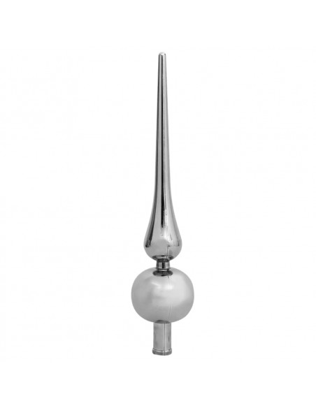 Set Natale con 120 Palline Punta e 300 Luci LED Bianco e Grigio