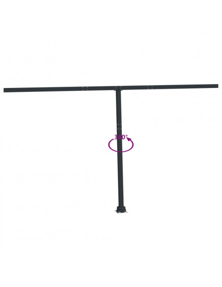 Set Pali per Tenda da Sole Antracite 450x245 cm Ferro
