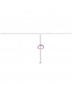 Set Pali per Tenda da Sole Bianco 600x245 cm Ferro
