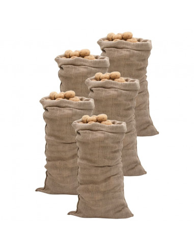 Sacchi di Iuta 5pz 65x135 cm 100% Iuta 220 gsm