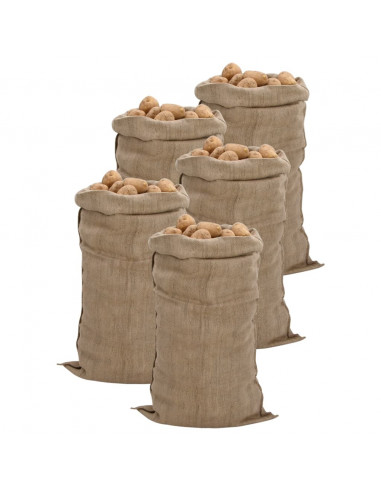 Sacchi di Iuta 5pz 65x135 cm 100% Iuta 340 gsm