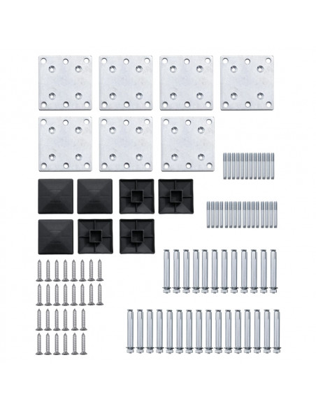 Set Pannelli di Recinzione in WPC 1045x186 cm Nero
