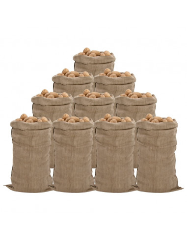 Sacchi di Iuta 10pz 65x135 cm 100% Iuta 340 gsm