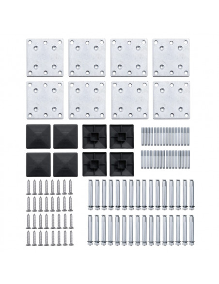 Set Pannelli di Recinzione in WPC 1218x186 cm Nero